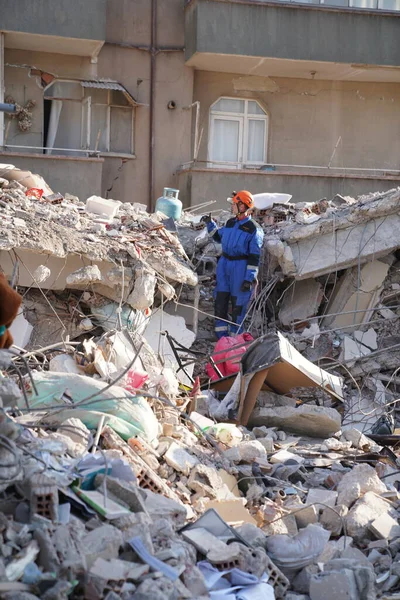 Antakya, Hatay, Türkiye - 14 Şubat 2023: Türkiye Depremi, Kahramanmaras, Gaziantep, Adana, Hatay, Adiyaman Şubat 2023, Deprem Sahneleri