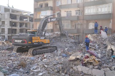 Antakya, Hatay, Türkiye - 15 Şubat 2023: Türkiye Depremi, Kahramanmaras, Gaziantep, Adana, Hatay, Adiyaman Şubat 2023, Deprem Sahneleri