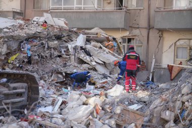 Antakya, Hatay, Türkiye - 15 Şubat 2023: Türkiye Depremi, Kahramanmaras, Gaziantep, Adana, Hatay, Adiyaman Şubat 2023, Deprem Sahneleri
