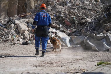 Antakya, Hatay, Türkiye - 15 Şubat 2023: Türkiye Depremi, Kahramanmaras, Gaziantep, Adana, Hatay, Adiyaman Şubat 2023, Deprem Sahneleri