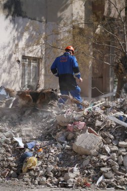 Antakya, Hatay, Türkiye - 15 Şubat 2023: Türkiye Depremi, Kahramanmaras, Gaziantep, Adana, Hatay, Adiyaman Şubat 2023, Deprem Sahneleri