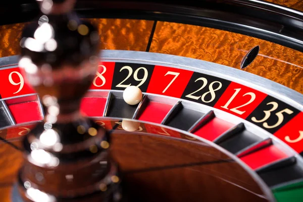 Belül Egy Forgó Rulett Kerék Close Casino Ball — Stock Fotó