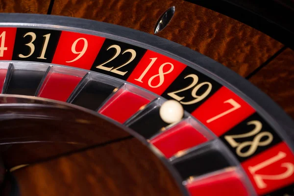 Inneren Eines Sich Drehenden Rouletterades Hautnah Casino Mit Ball Auf — Stockfoto
