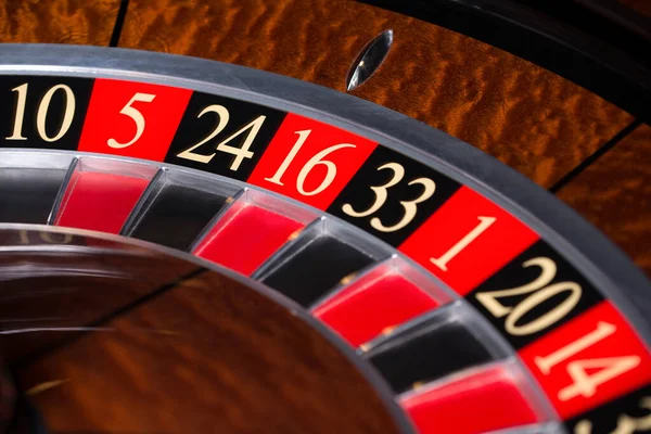 Dentro Uma Roda Roleta Giratória Fechar Casino — Fotografia de Stock