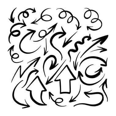 Mürekkep Çizimi Ok Sembolleri Vektör Paketini Ayarla