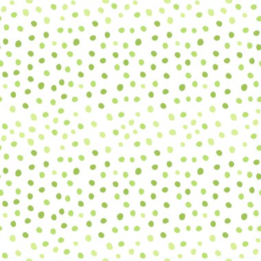 Beyaz Arkaplanda Soyut Organik Şekiller, Çocuklar için Duvar Kağıdı ve Tekstil Tasarımı ile Yeşil Noktalı Vektör Deseni