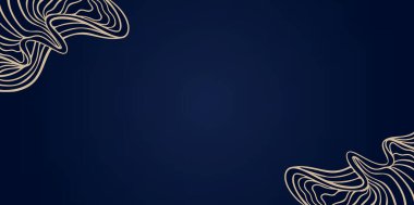 Altın Dalga Sanat Dekoratif Arkaplan, Altın Çizgili Dalgalı Köşe Mavisi Dekoratif Moda Sunumları için Soyut Kıvırcık Arkaplan