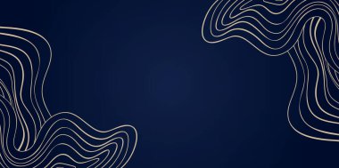 Altın Dalga Sanat Dekoratif Arkaplan, Altın Çizgili Dalgalı Köşe Mavisi Dekoratif Moda Sunumları için Soyut Kıvırcık Arkaplan