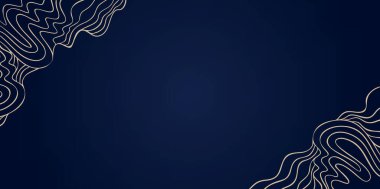 Altın Dalga Sanat Dekoratif Arkaplan, Altın Çizgili Dalgalı Köşe Mavisi Dekoratif Moda Sunumları için Soyut Kıvırcık Arkaplan