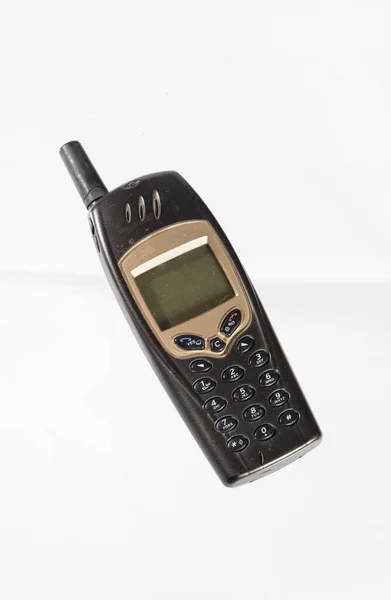 Starý Telefon Izolované Bílé Pozadí — Stock fotografie