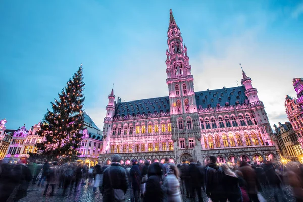 Брюссель Бельгия Grand Place Рыночная Площадь Окружении Залов Гильдии — стоковое фото
