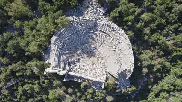 Termessos Ősi Város Amfiteátrum Termessos Egyike Antalya Törökország Legkiemelkedőbb Régészeti — Stock videók