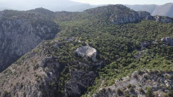 Termessos Ősi Város Amfiteátrum Termessos Egyike Antalya Törökország Legkiemelkedőbb Régészeti — Stock videók