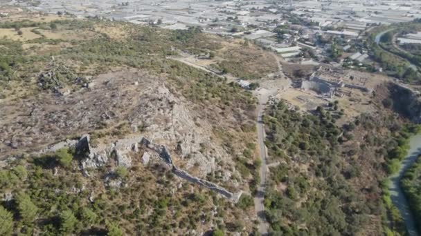 Termessos Antik Kenti Amfitiyatro Termessos Türkiye Nin Seçkin Arkeoloji Sahalarından — Stok video