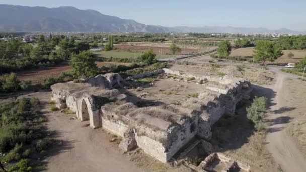 Evdirhan Selcuklu Era Camelo Caravanas Alojamento Lugar Termessos Cidade Antiga — Vídeo de Stock
