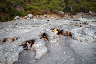 Olimpos 'un Ebedi Yangını: Yanartas, Antalya' nın Kemer ilçesine bağlı Cirali köyü yakınlarında küçük, tarihi ve turistik bir doğal gaz kaynağıdır..