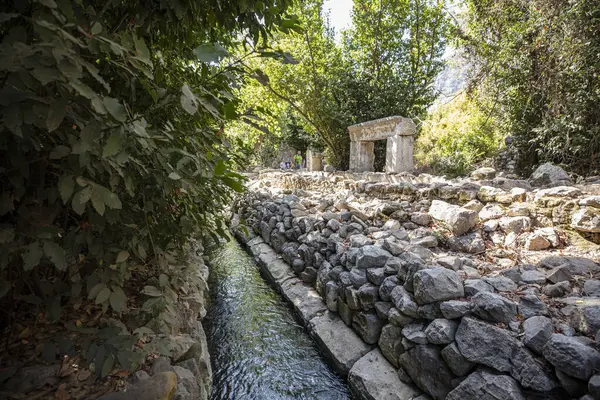 stock image View on the ancient ruins of Lycian town of Olympos, Turkey.