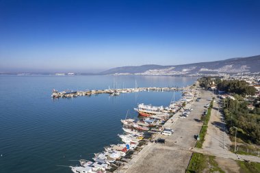 Didim Akbuk Türkiye 'den yazlık hava manzarası. 
