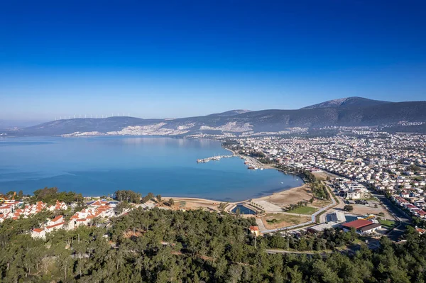 Didim Akbuk Türkiye 'den yazlık hava manzarası. 