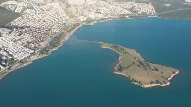 Flygfoto Sommarplats Från Didim Akbuk Turkiet — Stockvideo