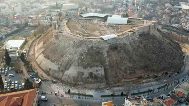 Gaziantep Castle Werd Zwaar Beschadigd Kahramanmara Gecentreerde Aardbevingen Februari Een — Stockvideo