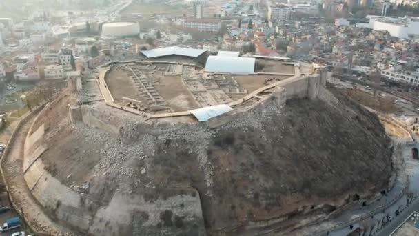 Castillo Gaziantep Fue Severamente Dañado Los Terremotos Centrados Kahramanmara Febrero — Vídeos de Stock