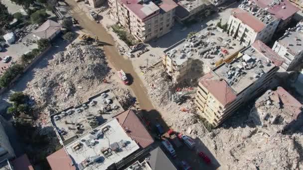 Türkiye Meydana Gelen Büyüklüğündeki Deprem Sonucunda Binlerce Bina Yıkıldı Milyonlarca — Stok video