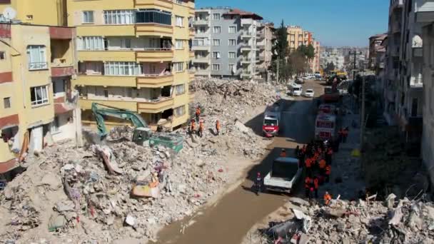 Землетрясение Турции Хатай Результате Землетрясения Магнитудой Произошедшего Турции Разрушены Тысячи — стоковое видео
