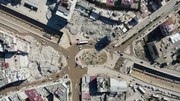 Turkiet Jordbävning Hatay Till Följd Jordbävningen Magnitud Turkiet Förstördes Tusentals — Stockvideo