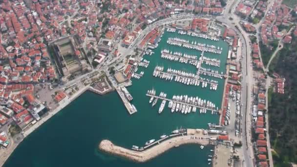 Luchtfoto Van Eme Het Historische Eme Kasteel Jachthaven Wereldberoemde Wijk — Stockvideo