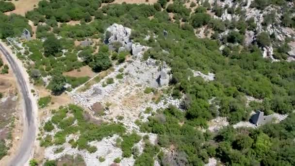 Адада Стародавнє Місто Археологічне Місце Стародавній Пісідії Розташоване Іспартаті Туреччина — стокове відео