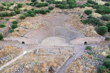 Athena Tapınağı Assos Antik Şehir İnsansız Hava Aracı Fotoğrafı, Behramkale Asos, Çanakkale Türkiye (Trkiye)
