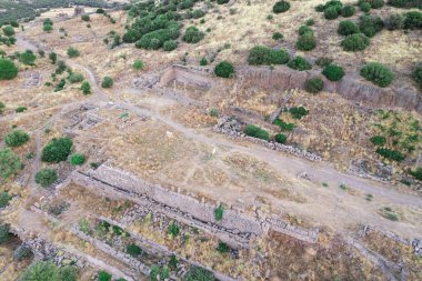 Athena Tapınağı Assos Antik Şehir İnsansız Hava Aracı Fotoğrafı, Behramkale Asos, Çanakkale Türkiye (Trkiye)
