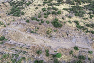 Athena Tapınağı Assos Antik Şehir İnsansız Hava Aracı Fotoğrafı, Behramkale Asos, Çanakkale Türkiye (Trkiye)