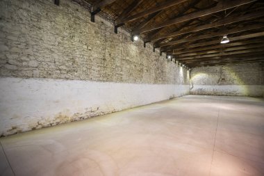 Boş ambar ofis veya ticari alan, endüstriyel arka plan