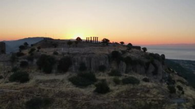 Athena Tapınağı Assos Antik Şehir İnsansız Hava Aracı Videosu, Behramkale Asos, Çanakkale Türkiye (Trkiye)