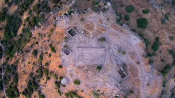 Athena Temple Assos Antique City Drone Video Behramkale Asos Canakkale — Vídeo de Stock