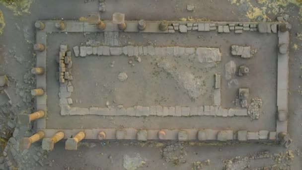 Athena Temple Assos Antique City Drone Video Behramkale Asos Canakkale — Vídeo de Stock