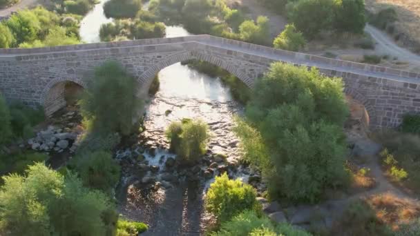Atenea Templo Assos Ciudad Antigua Drone Video Behramkale Asos Canakkale — Vídeos de Stock