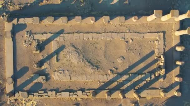 Temple Athéna Dans Ville Antique Assos Vidéo Drone Behramkale Asos — Video