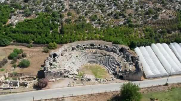 Ancient Theater Lmyra Antalya — Stock Video