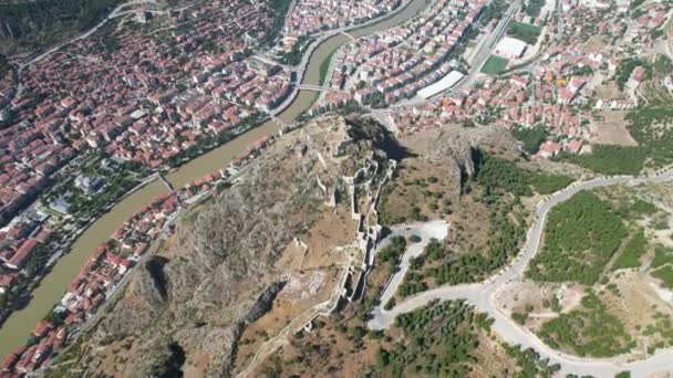 Αμάσια Τουρκία Άποψη Της Πόλης Amasya Ιστορικό Κάστρο — Αρχείο Βίντεο