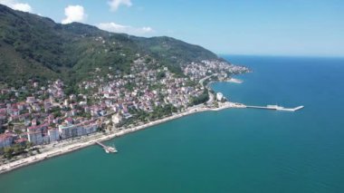 Boztepe ve Ordu Şehir Merkezi 'nin İHA görüntüsü. Altinordu, Ordu, Türkiye.