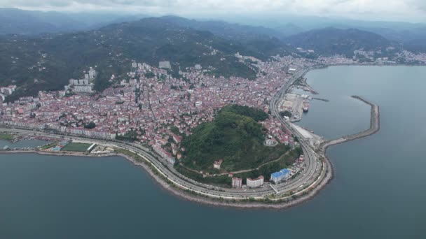 トルコの黒海地域別トルコ北部からのガイアスン市の景色 — ストック動画