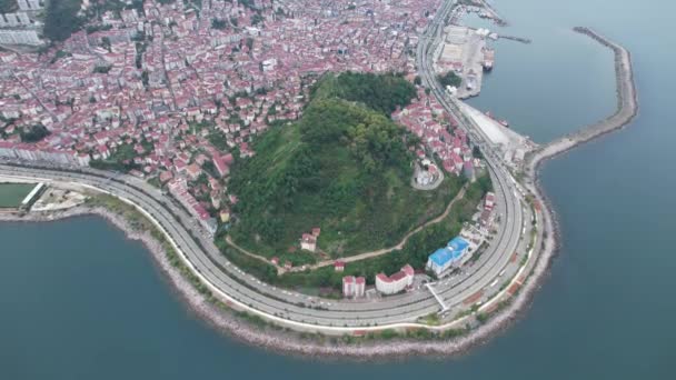トルコの黒海地域別トルコ北部からのガイアスン市の景色 — ストック動画