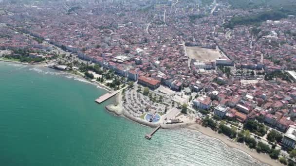 Boztepe和Ordu市中心的Drone视图 Altinordu Ordu 土耳其 — 图库视频影像