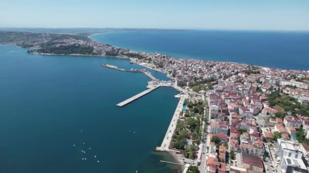 トルコのシノップ トルコ最北の都市 ソップ市 ソップ州は黒海に沿ったトルコの州である 美しいソップ半島の景色 — ストック動画