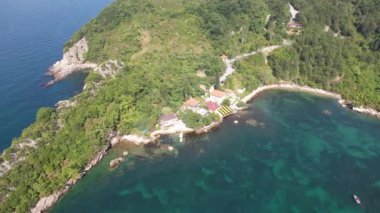 Gideros körfezi manzaralı, Cide, Kastamonu, Türkiye, ayrıca Genoese tarihli Karadeniz 'in en güzel doğal körfezi.