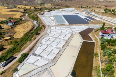 Sivas 'ta tuz çıkarma. Tuzlu denizler, tuz tarlaları.