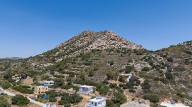 Yunanistan 'ın Chios adasında volkan plajı Mavra Volia